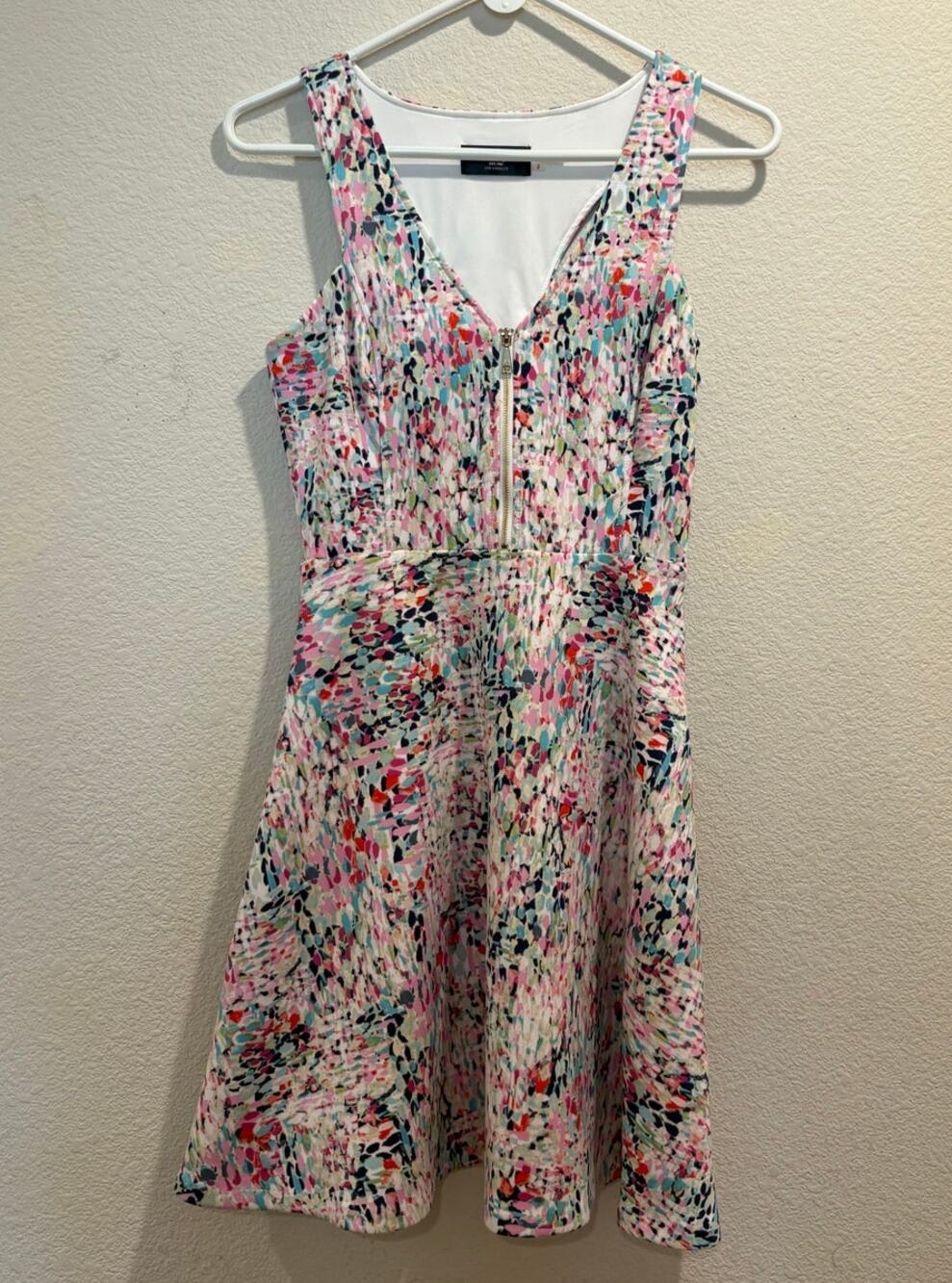 Guess Multicolor Geometric Print V-Neck Strappy Mini Dress Size 2